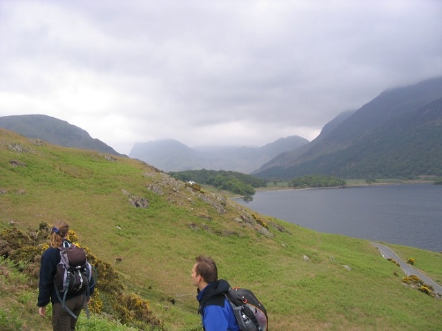 Emma and Keith on the walk around Crummock Water