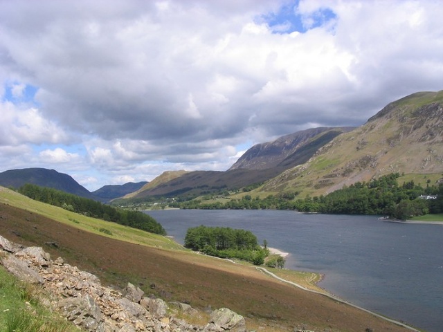 The start of the climb up to Grey Crags from Lake Butermere