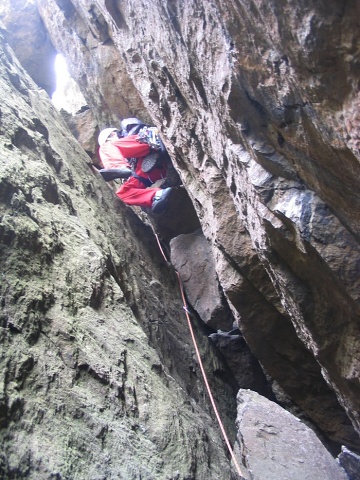 Dave seconding the chimney