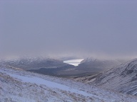 Looking down our descent valley (Stream Allt a Chaorainn)