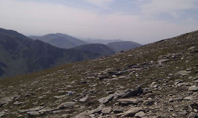 Going up the South of Y Garn looking SW